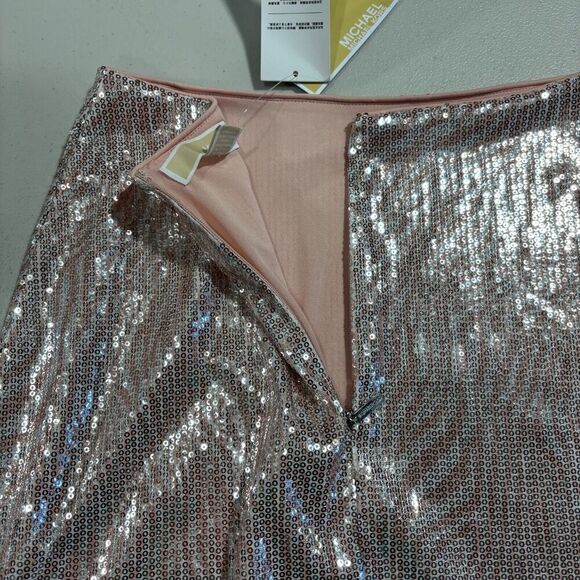 MICHAEL MICHAEL KORS Skirt Sequined Zebra-Print A-Line Midi Zipper Womens XS - Picture 9 of 10